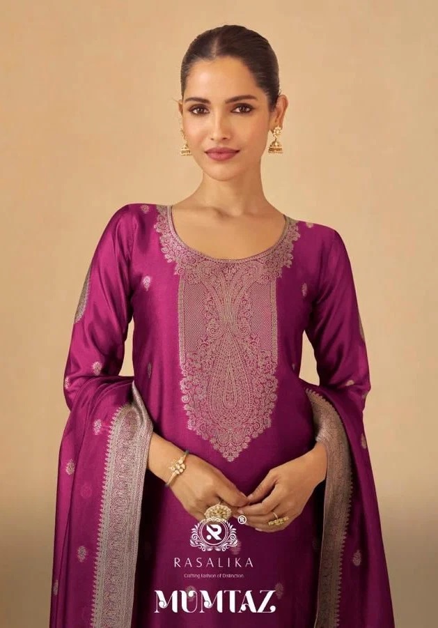 Rasalika Mumtaz Jacquard Work Dress Material Collection