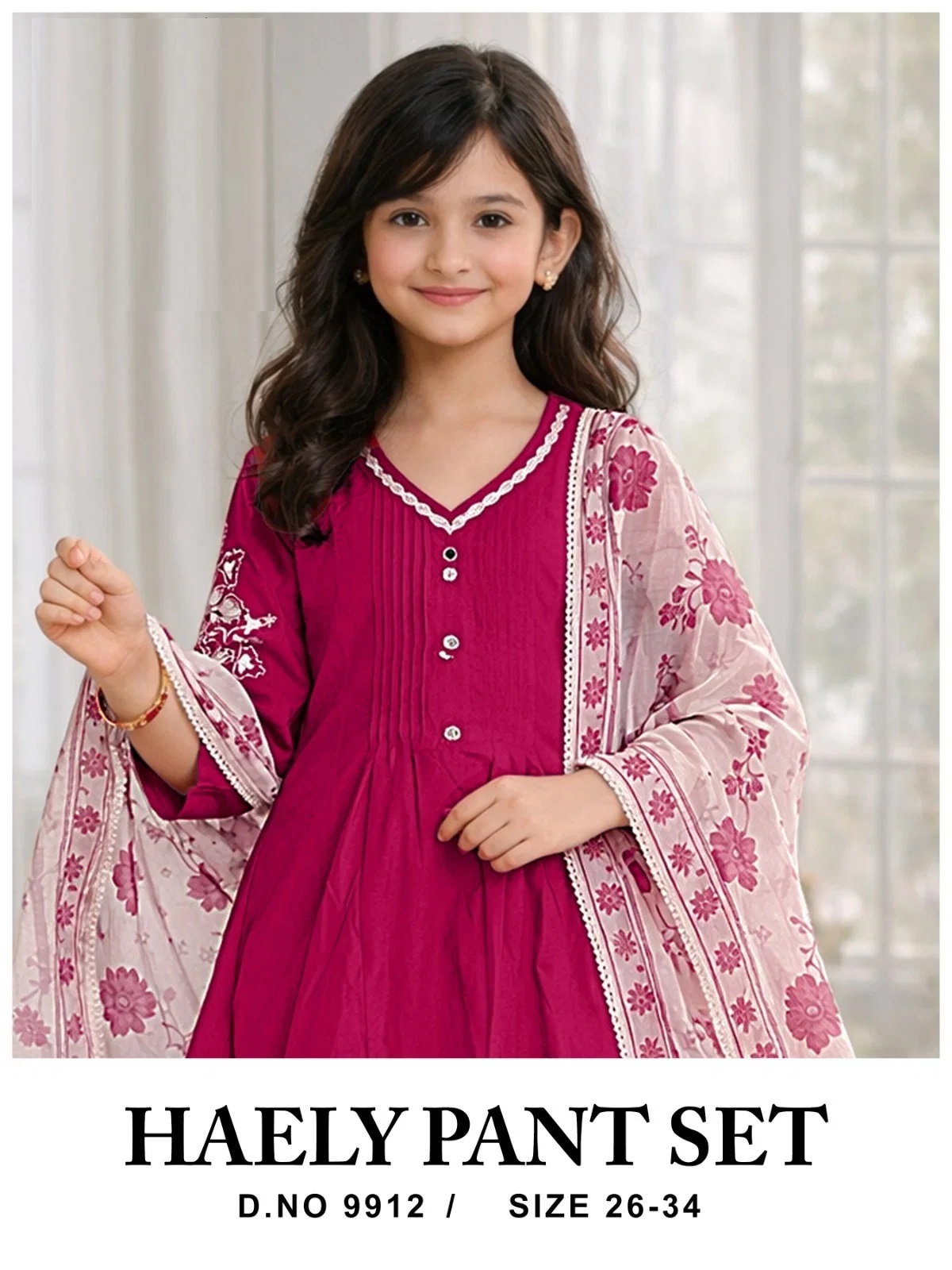 Haely 9912 Vatican Kids Wear Kurti And Pant Dupatta