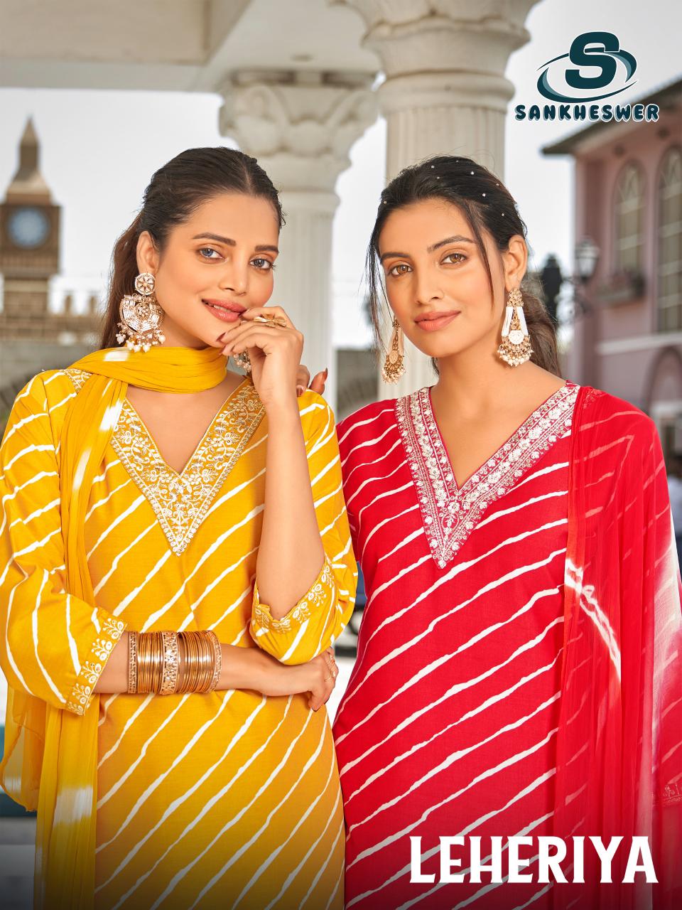 Sankheswer Leheriya Vol 1 Printed Kurti Set With Dupatta