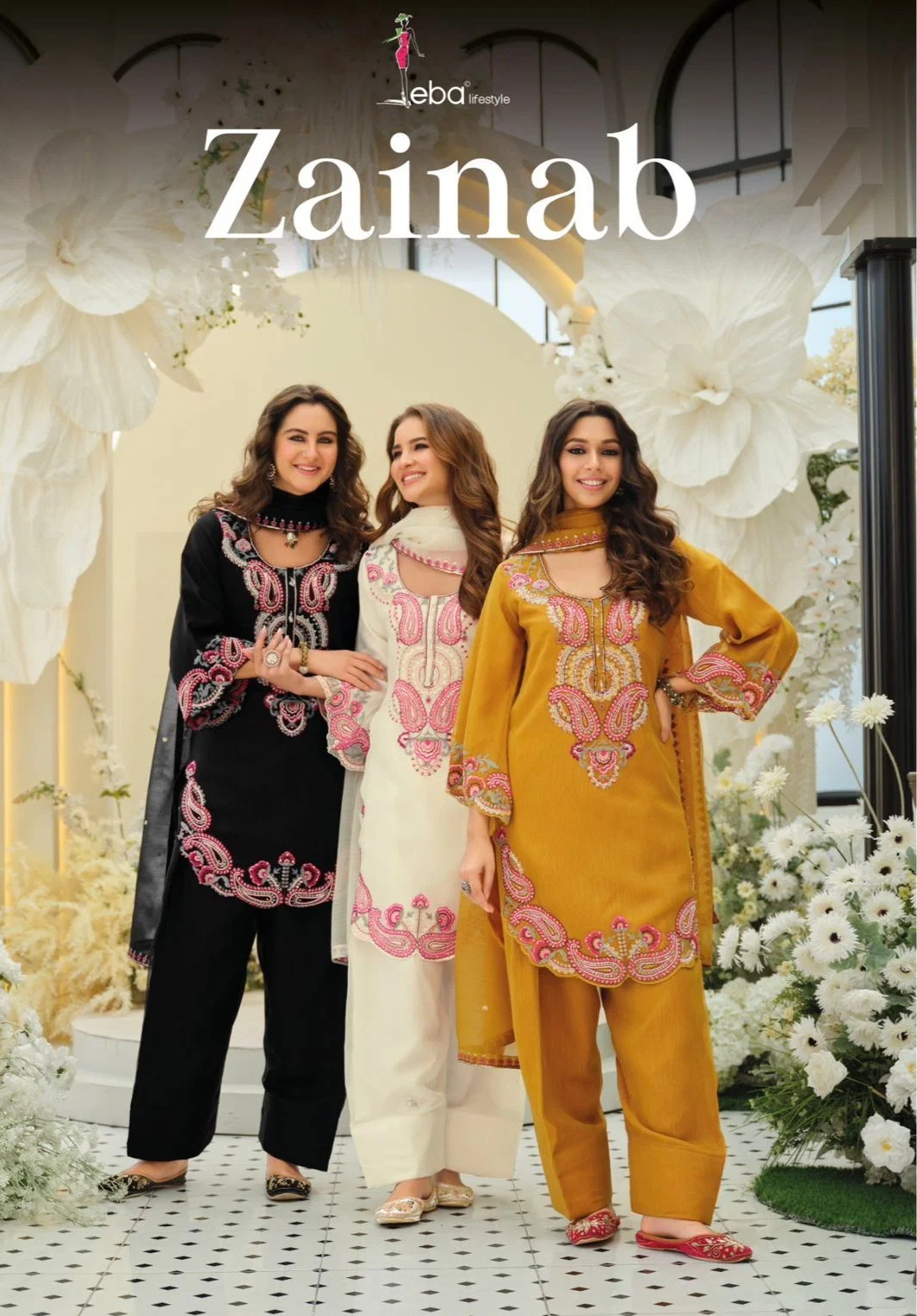 Eba Zainab Slub Beads Work Salwar Kameez Collection