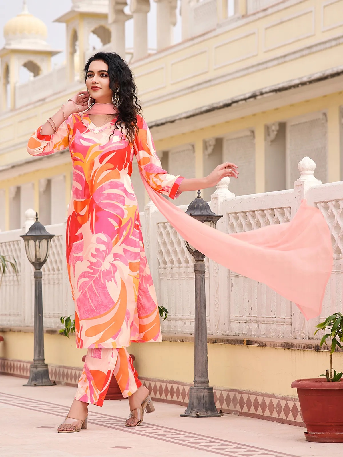Dhruvi 439 Cotton Printed Kurti Set With Dupatta