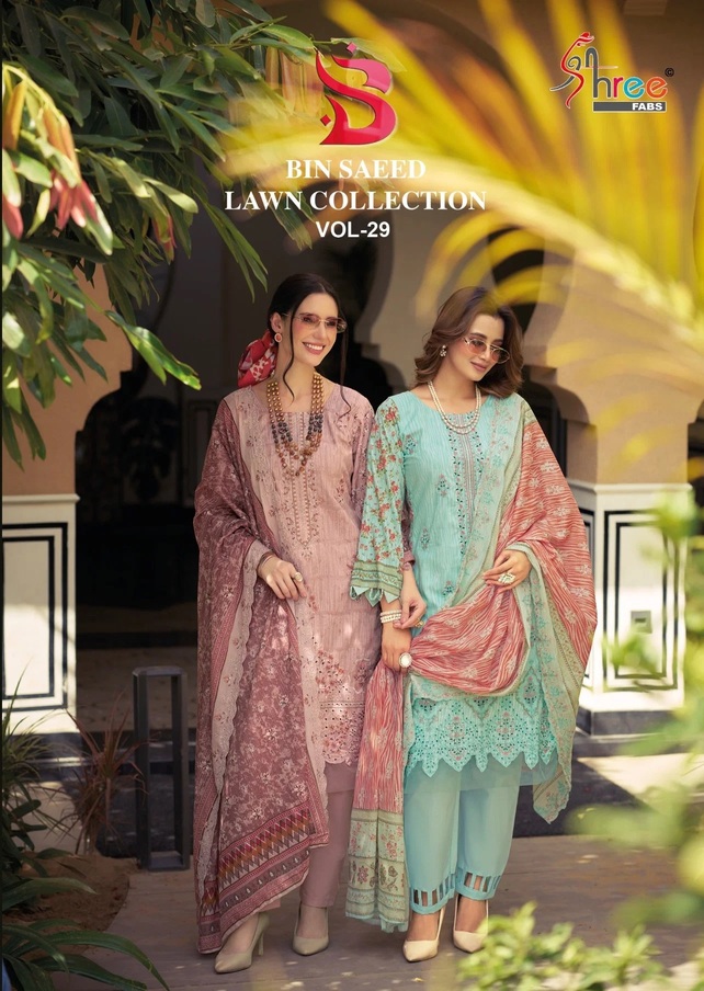 Shree Bin Saeed Lawn Vol 29 Embroidered Pakistani Suit