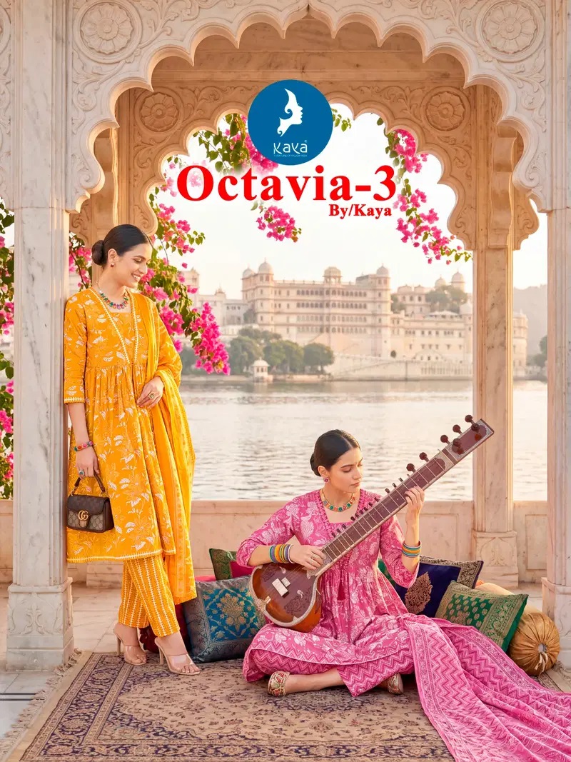 Kaya Octavia Vol 3 Cotton Anarkali Kurti With Bottom Dupatta