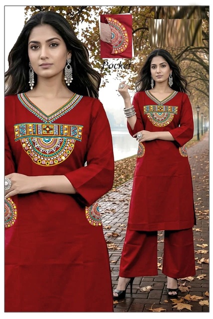 Lrc 09 Dhabu Cotton Kurti With Bottom Collection