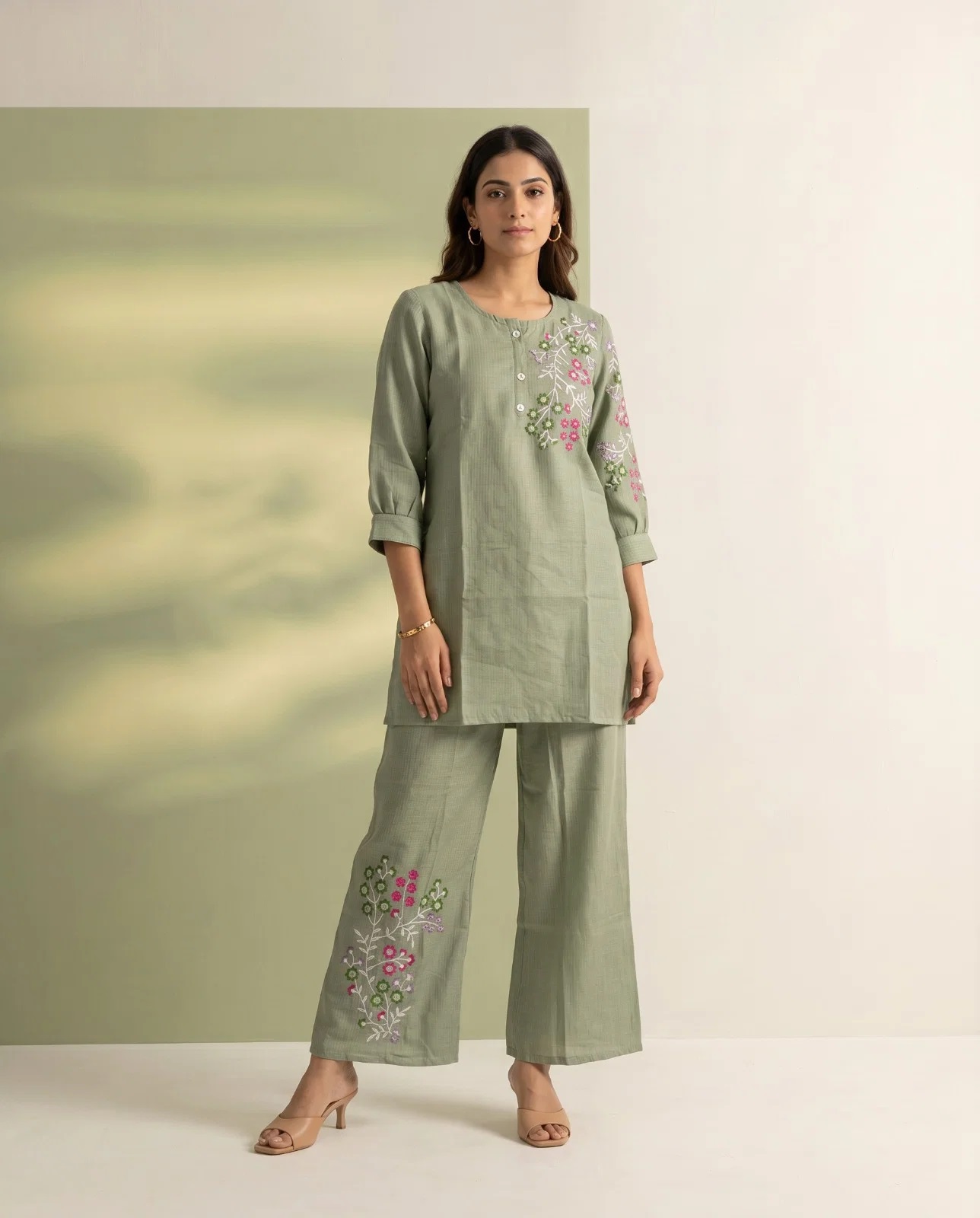 Nisha K 1032 Berlin Embroidered Co Ord Set Collection