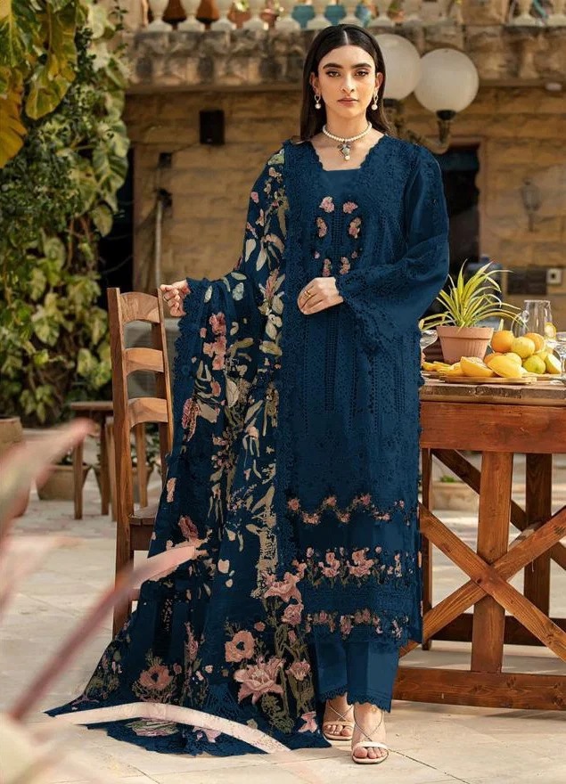 Saniya 7163 Heavy Embroidered Chikankari Work Salwar Kameez