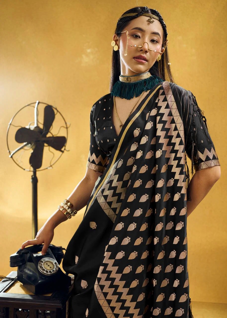 Rajtex Kanthkala Pearl Satin Handloom Saree Collection