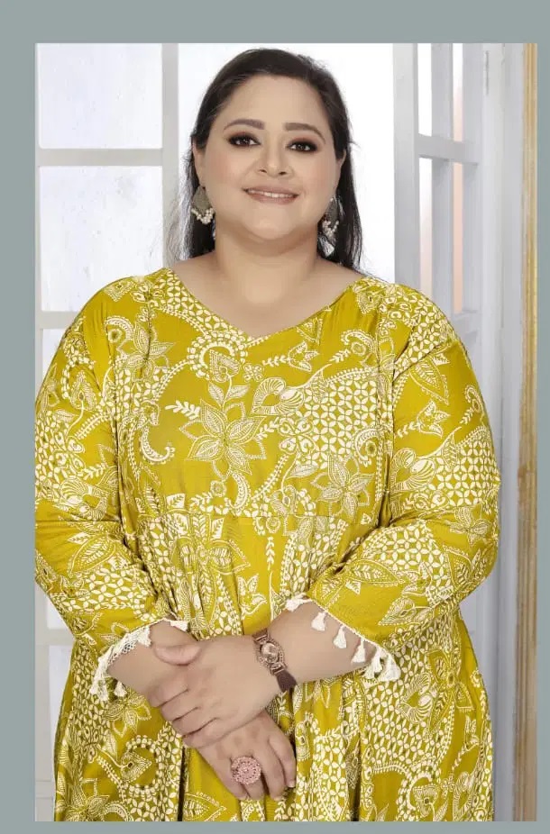 Moksh Plus Size Color D No 8663 Printed Long Kurti Collection