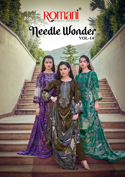 Romani Needle Wonder Vol 14 Cotton Designer Dress Material