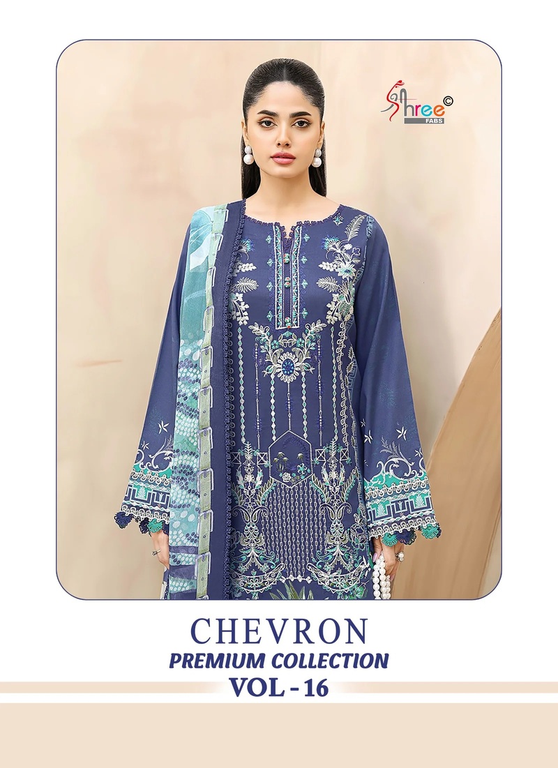 Shree Chevron Premium Collection Vol 16 Pakistani Suit Chiffon Dupatta
