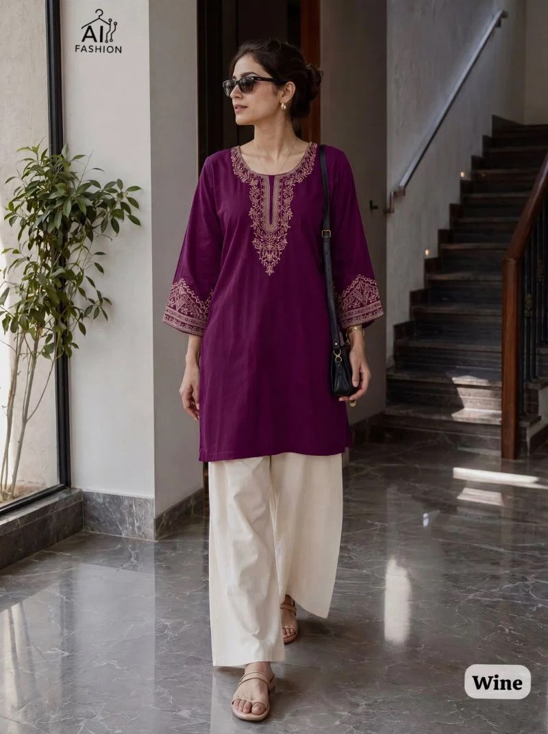 Bunaai Vol 1 Embroidered Kurti With Bottom Collection