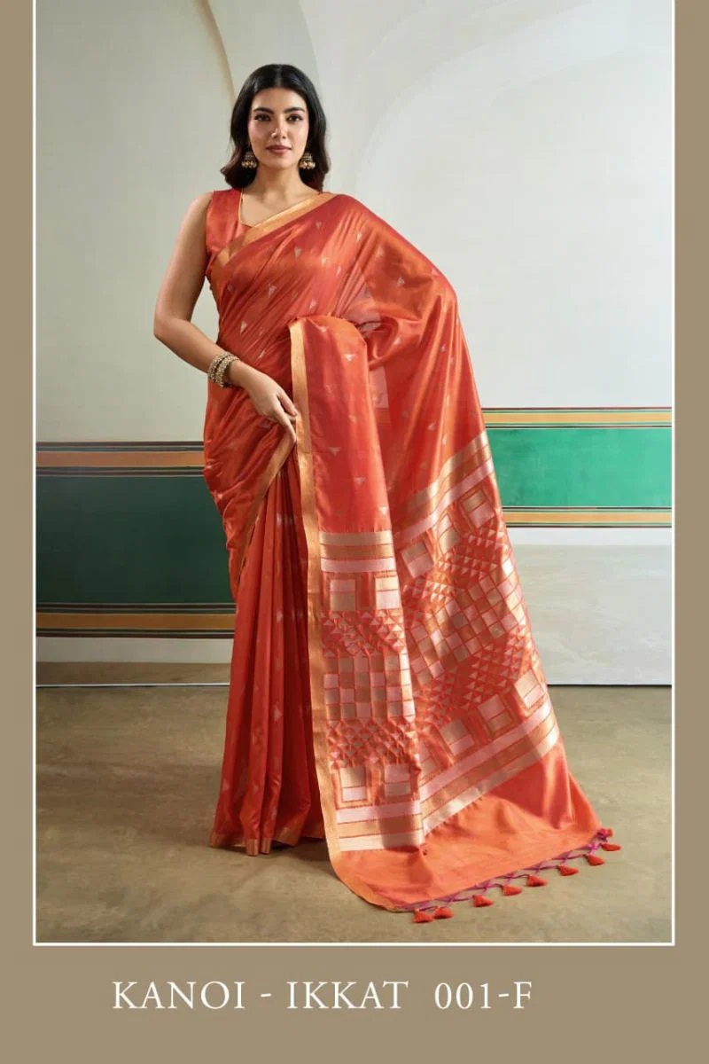Kanoi Ikkat 001 A To F Tussar Silk Saree Supplier Wholesale Price