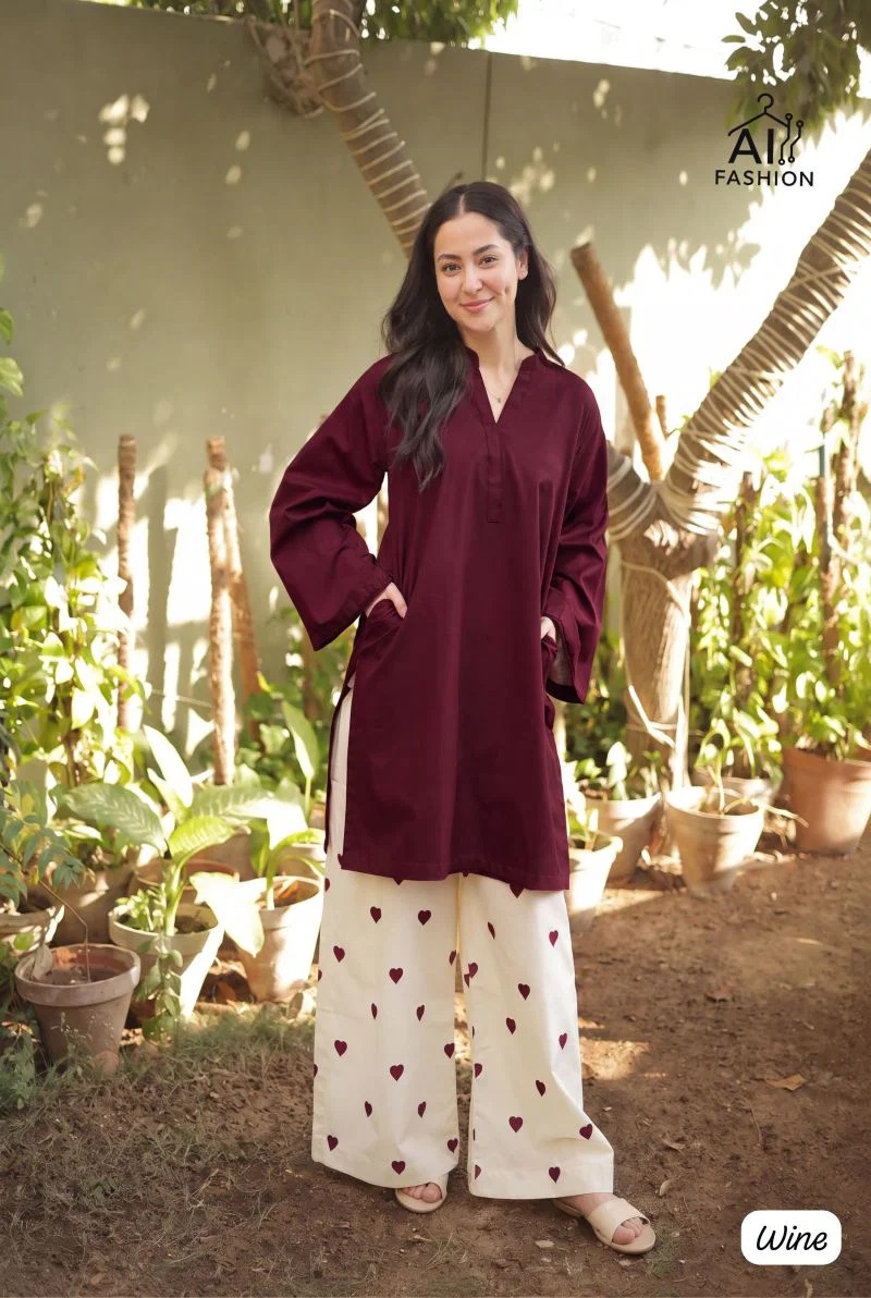 Little Hearts Vol 1 Embroidered Kurti With Bottom