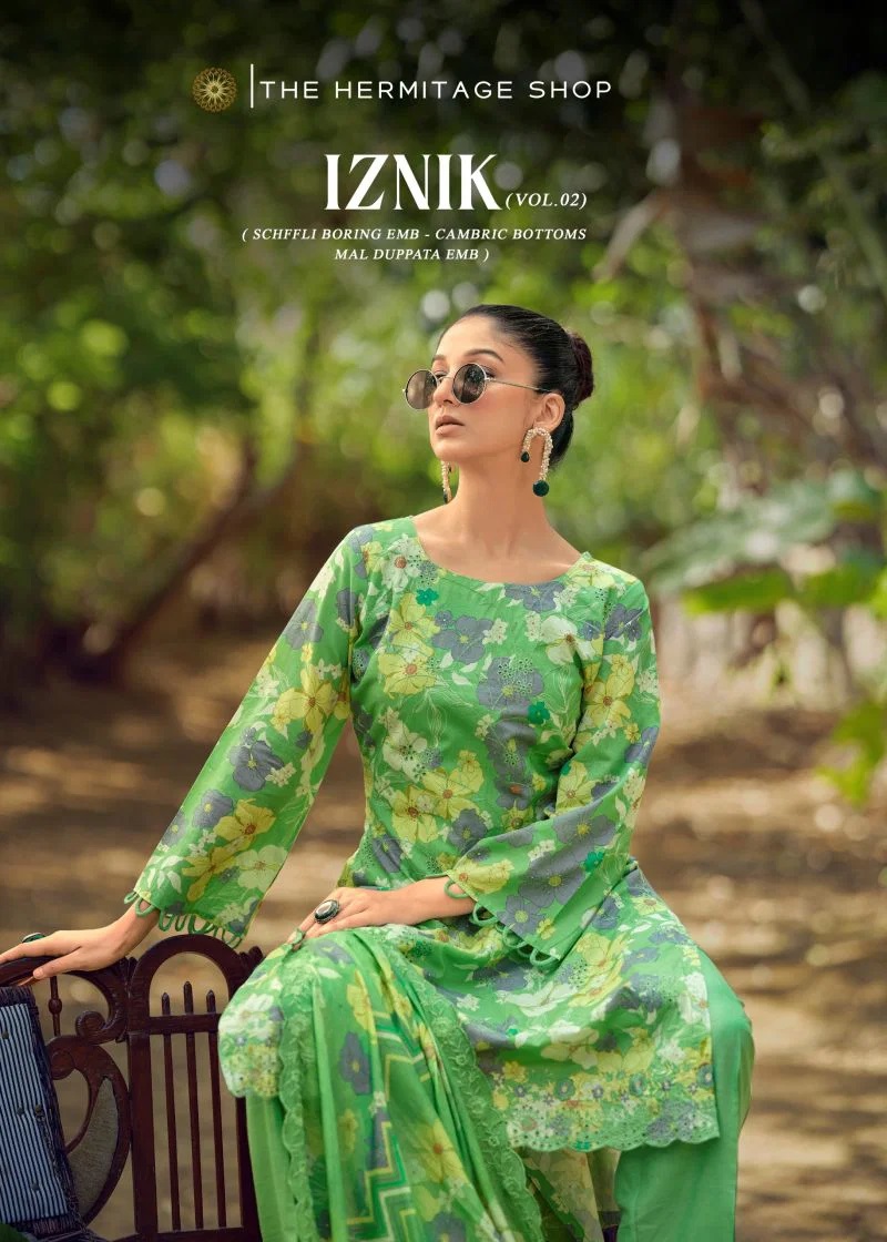 Hermitage Iznik Vol 2 Lawn Cotton Designer Dress Material