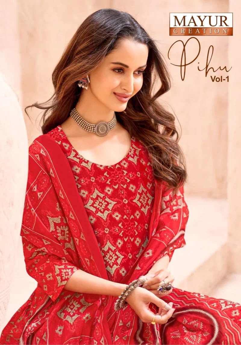 Mayur Pihu D No 1001 To 10 Printed Cotton Dress Material