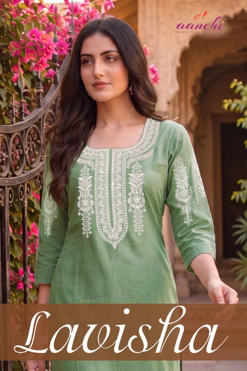 Aanchi Lavisha Vatican Daily Wear Embroidered Kurti Collection