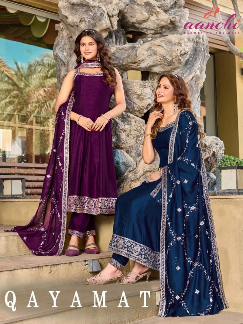 Aanchi Qayamat Vichitra Silk Anarkali Kurti With Bottom Dupatta