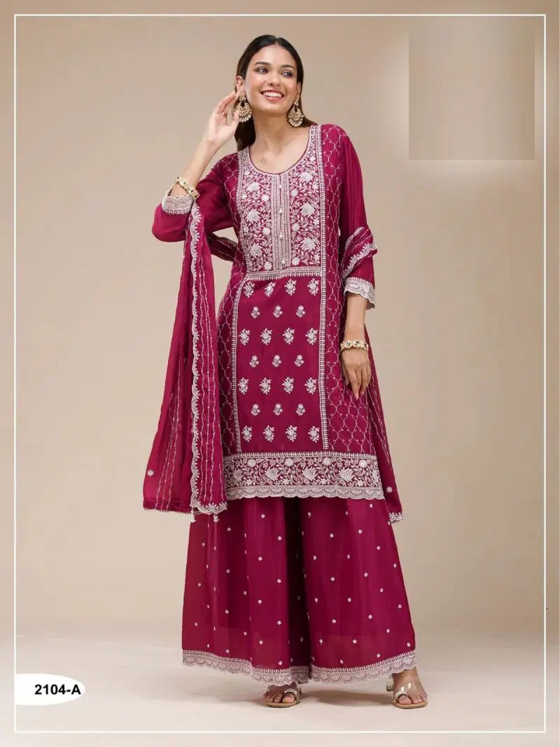 2104 A To D Faux Georgette Designer Salwar Kameez Collection