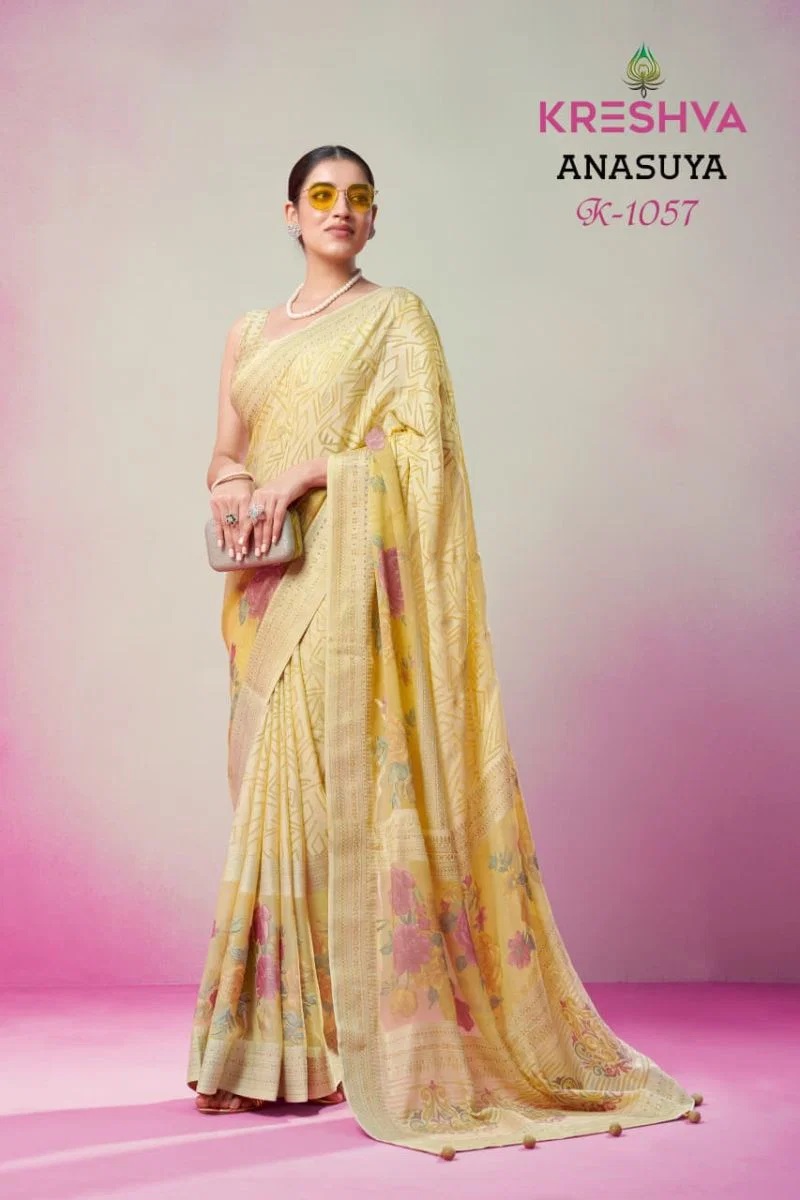 Kreshva Anasuya Pv Georgette Printed Saree Collection