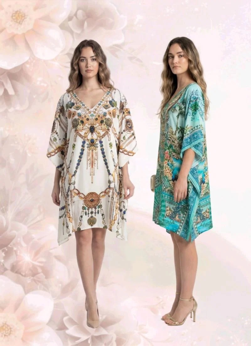 Jisha Kaftan Silk Poncho Vol 8 Silk Digital Printed Kaftans