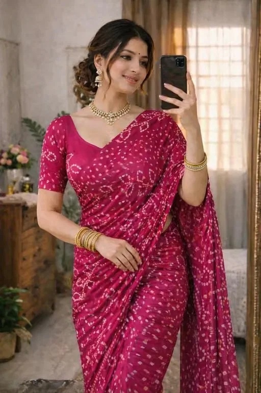 Nav Bandhani Dola Silk Bandhani Saree Collection