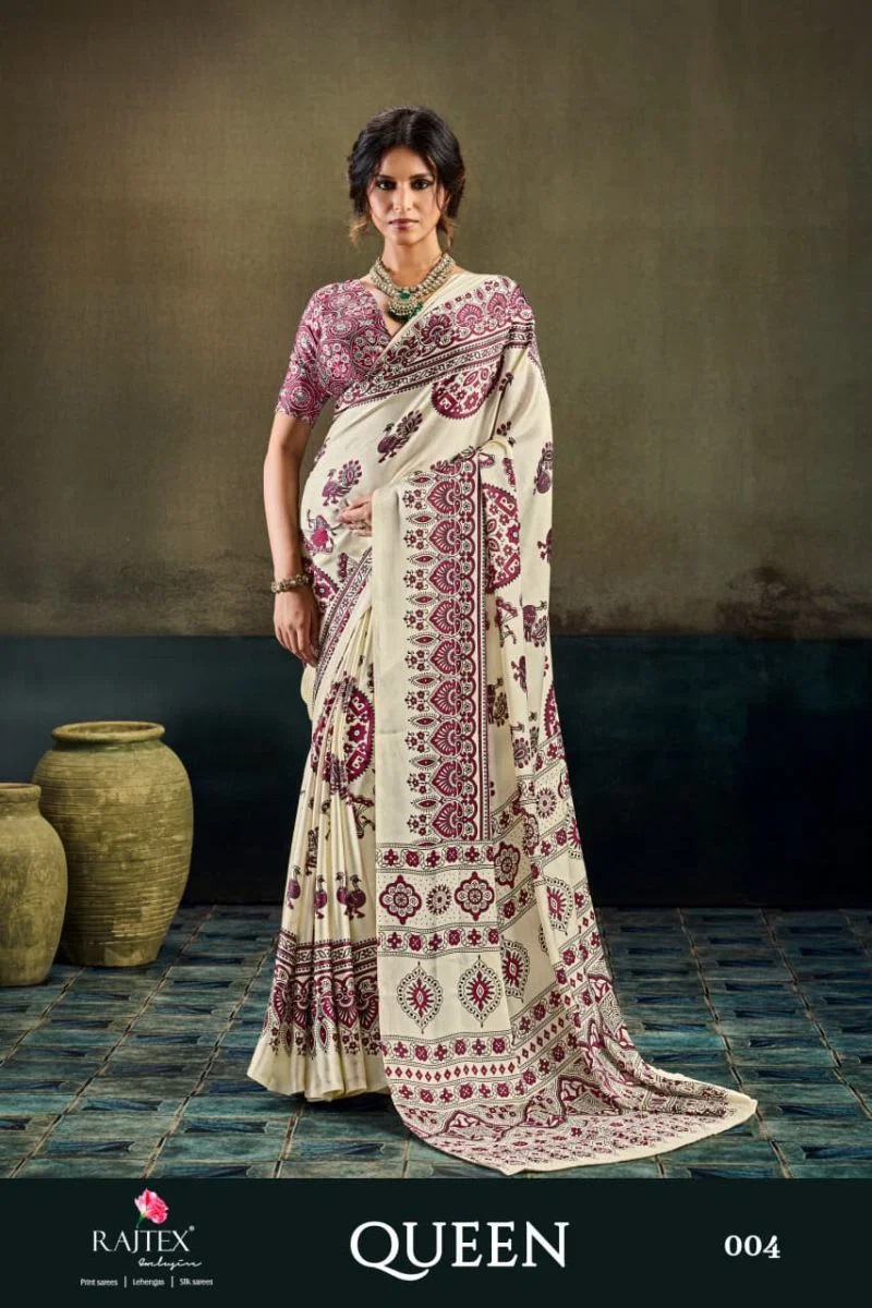 Rajtex Queen Ajrakh Printed Saree Collection
