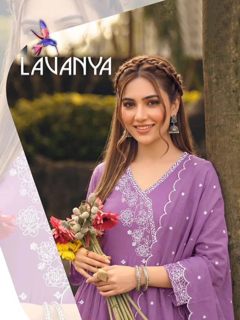 Lavanya Vol 2 Roman Embroidered Kurti With Bottom Dupatta