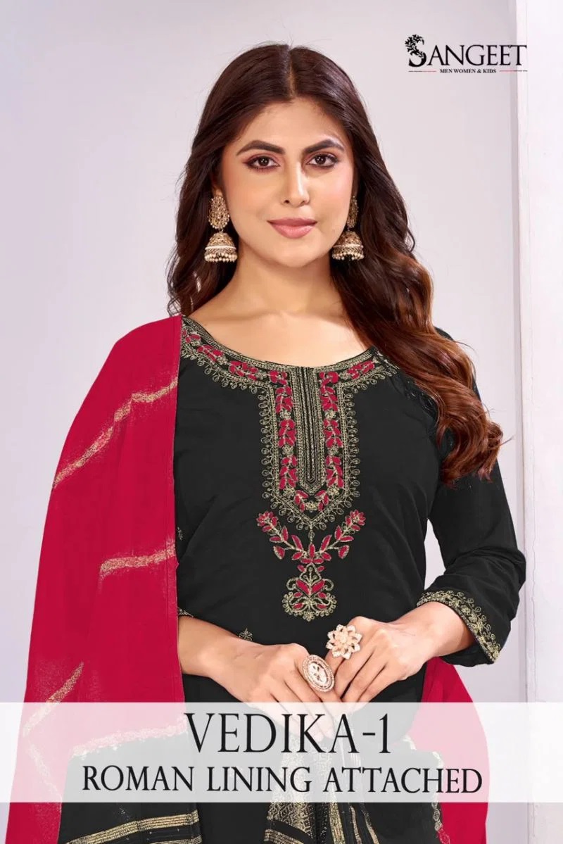 Sangeet Vedika Vol 1 Roman Silk Kurti With Bottom Dupatta