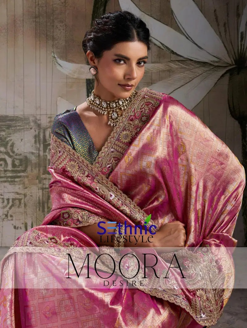 Sethnic Moora Banarasi Zarkan Hand Work Saree Collection