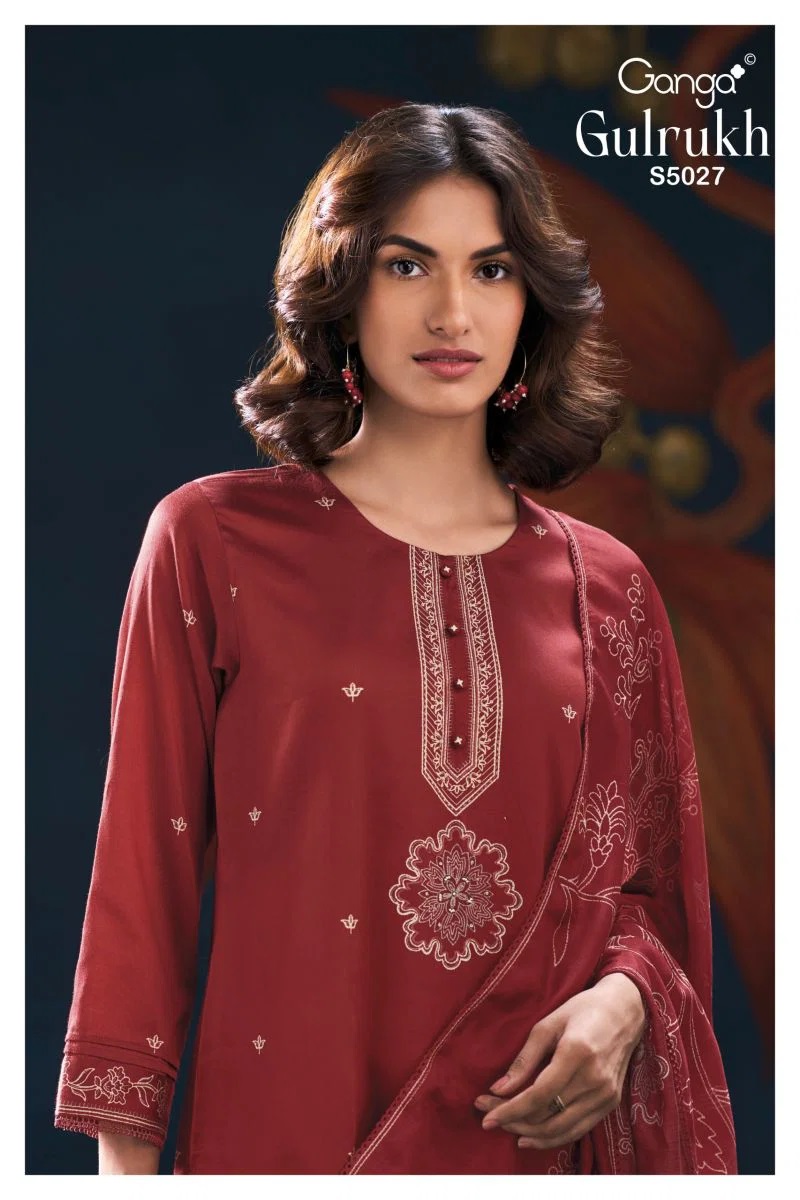 Ganga Gulrukh 5027 Printed Handwork Salwar Kameez