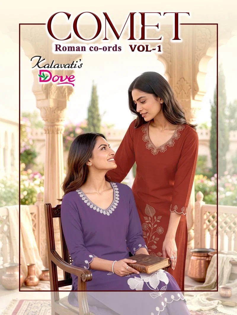 Kalavatis Comet Vol 1 P V Embroidery Kurti With Bottom