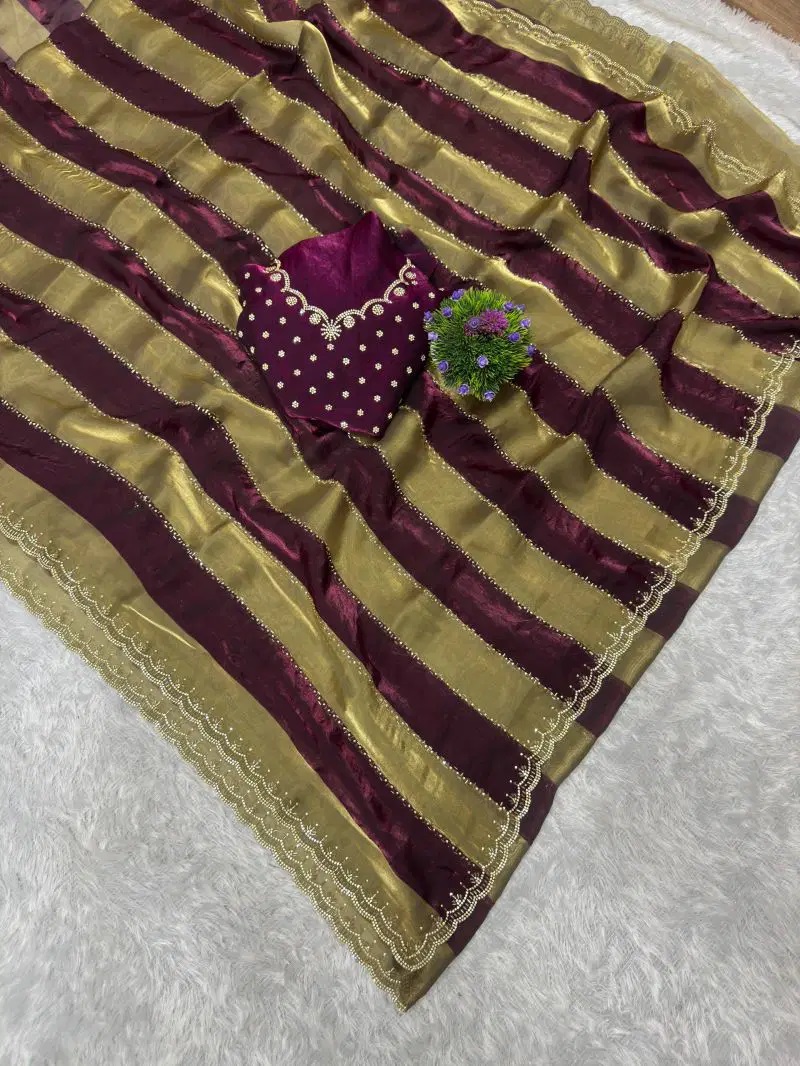 Priya 156 Space Silk Jarkhan Worked Saree Collection