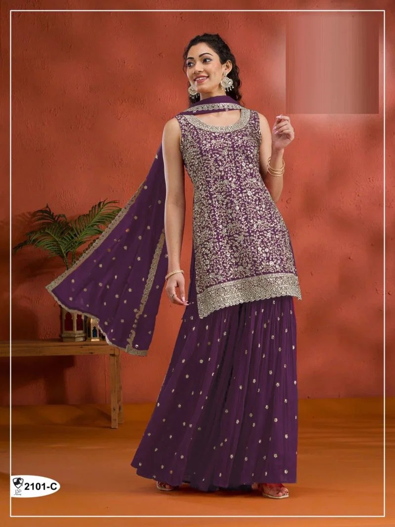 2101 A To D Georgette Embroidered Salwar Kameez