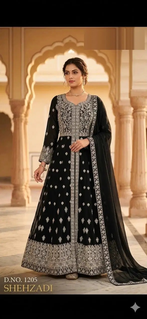 Shehzadi Ka 1205 Embroidered Designer Gown With Dupatta