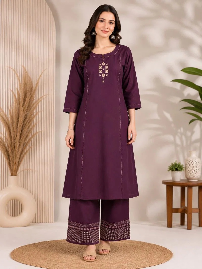 Naisha K 1147 Princess Cut Hand Work Kurti With Palazzo Collection