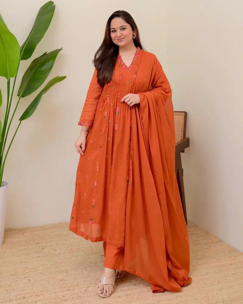 Vihini Vol 1 Silk Embroidered Kurti WIth Bottom Dupatta