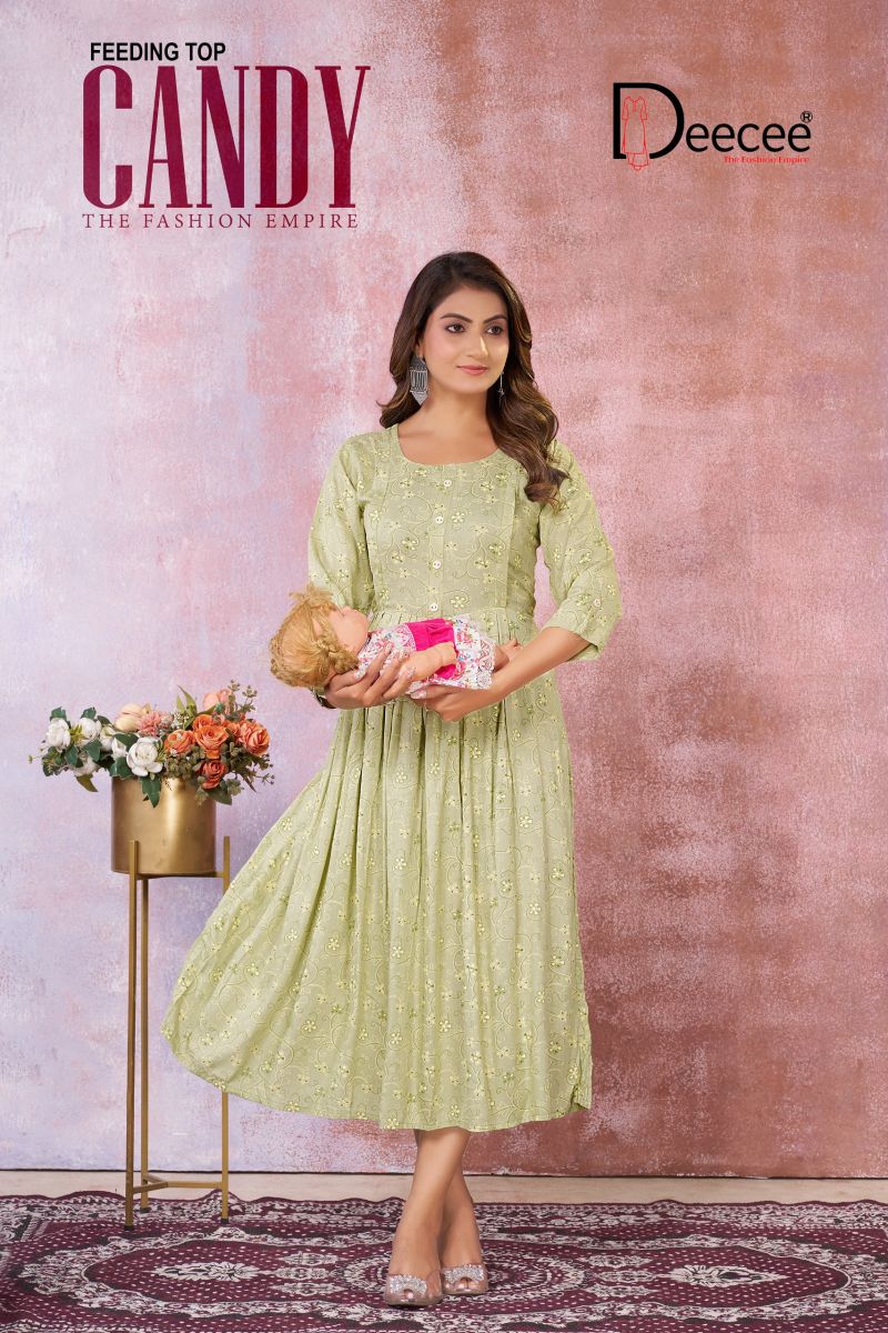 Deecee Candy Printed Anarkali Feeding Kurti Collection