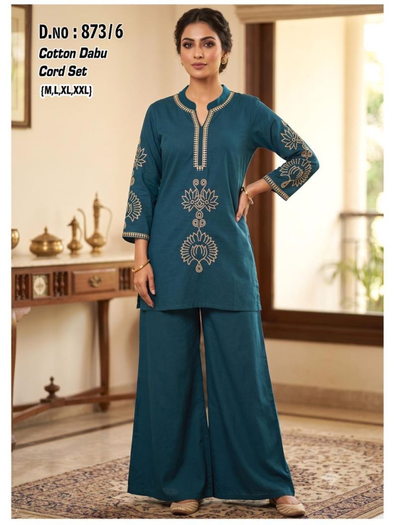 Tlc Vol 162 Dhabu Cotton Thread Work Co Ord Set Collection