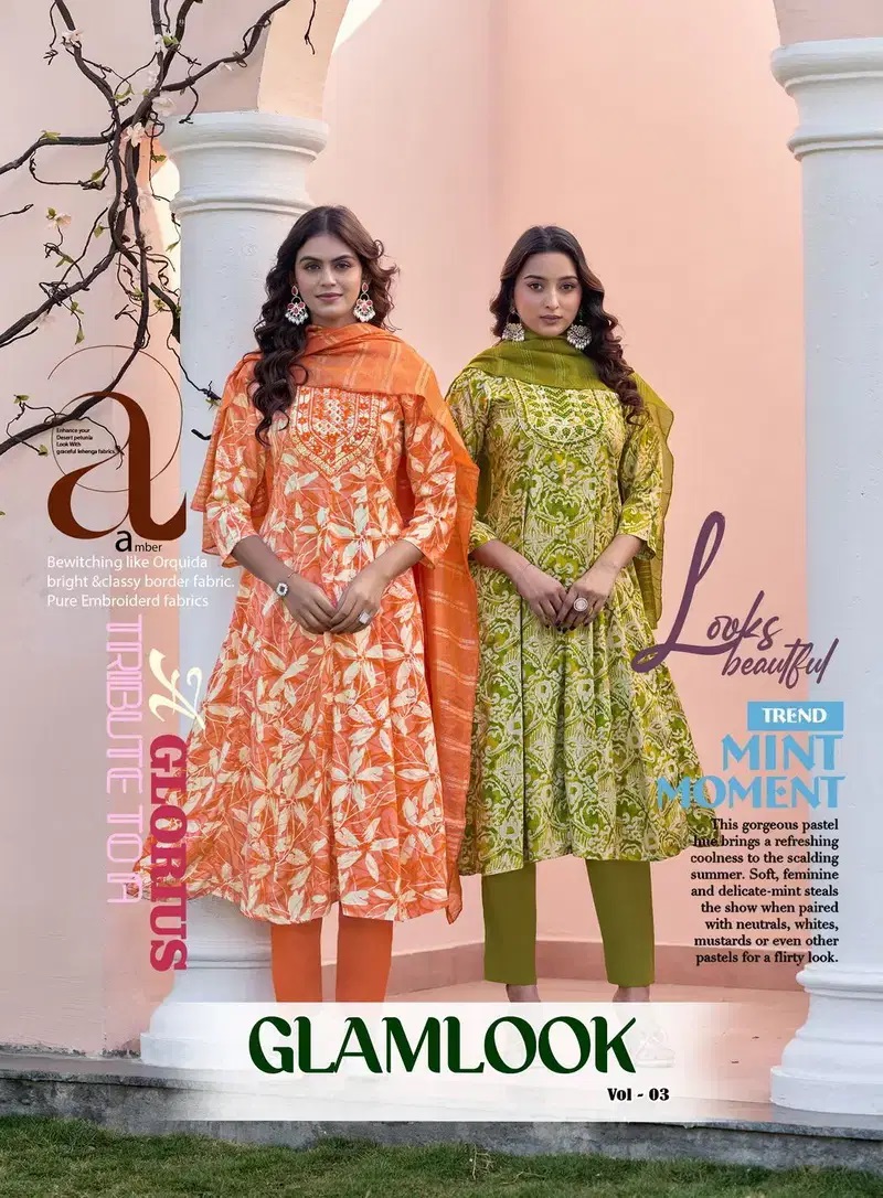 Diya Trends Glam Look Vol 3 Embroidery Kurti Bottom And Dupatta