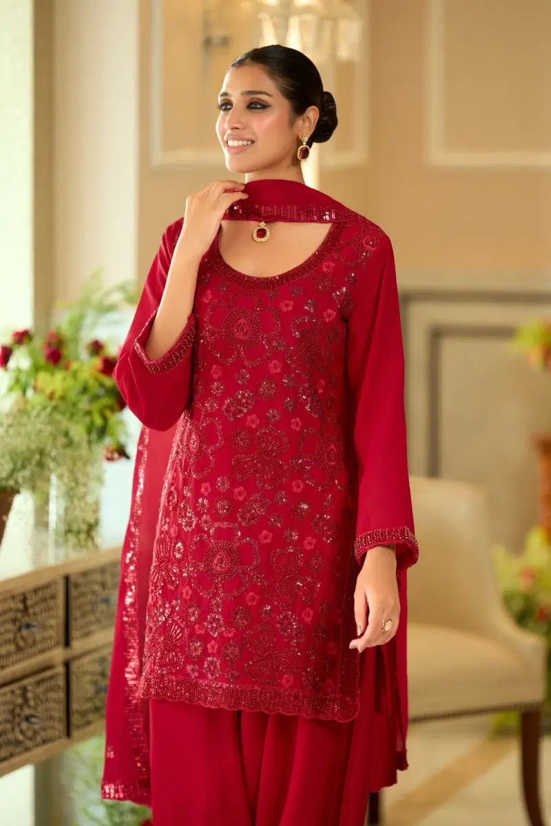 Zaveri D 50001 Chinon Beads Work Salwar Kameez Collection