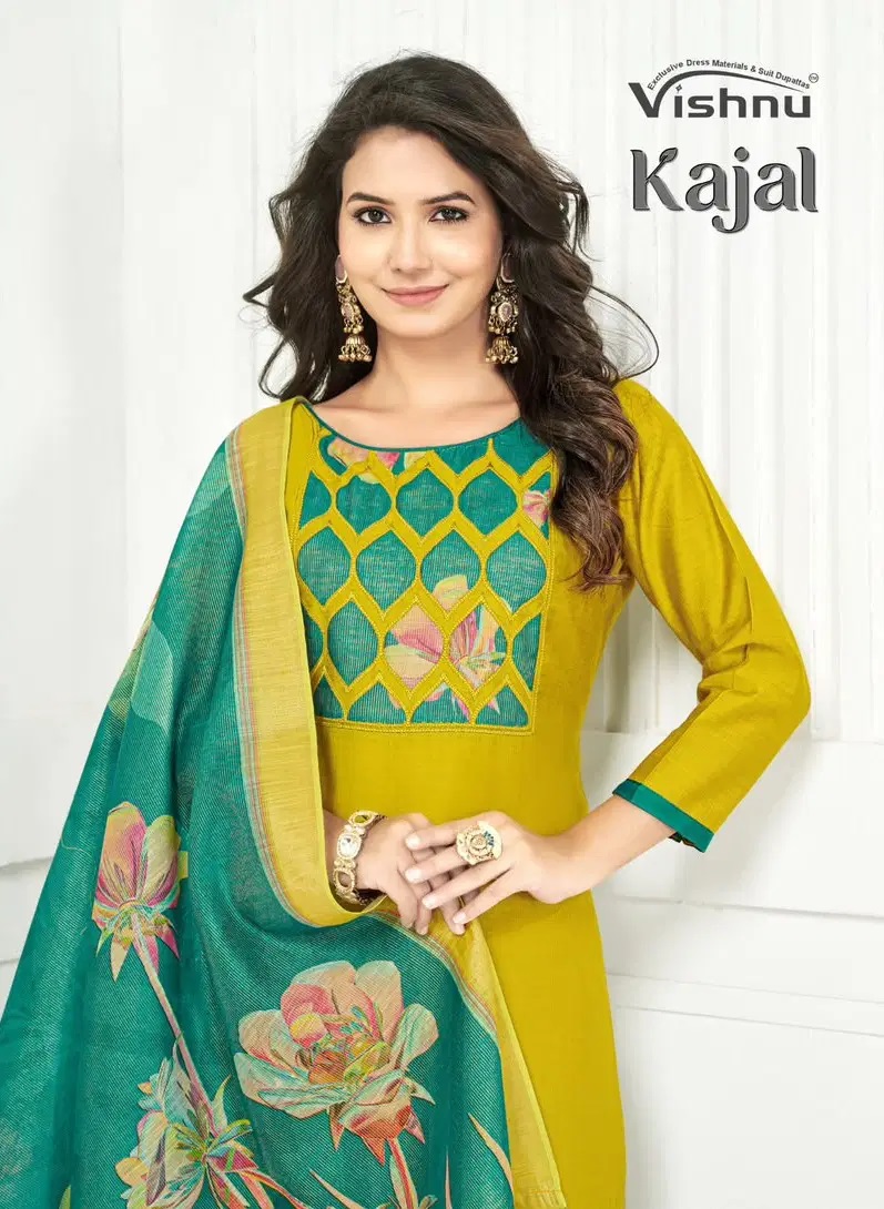 Vishnu Kajal Vatican Silk Dress Material Collection