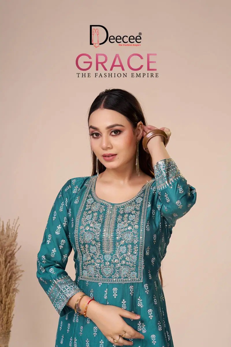 Deecee Grace Vatican Embroidered Flair Kurti Collection